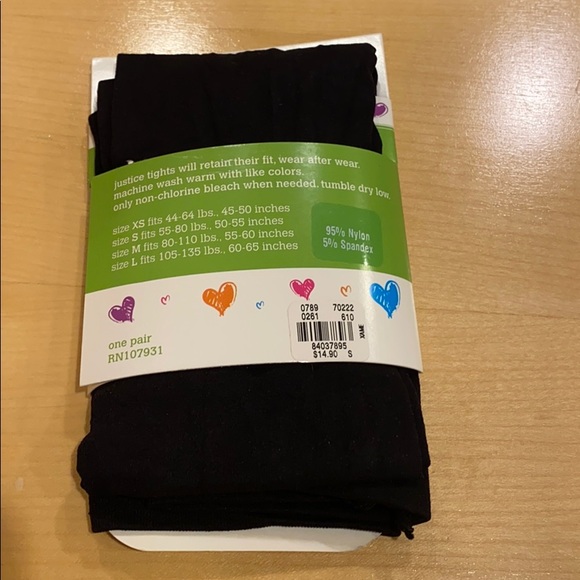 Justice Black Ankle Length Tights - Picture 2 of 2